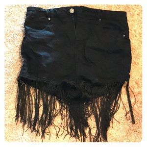 Black Fringe shorts